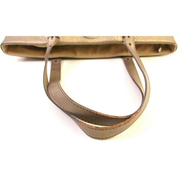 FOSSIL ANTIQUE GOLD GENUINE LEATHER BOHO SHOULDER BAG HANDBAG TOTE HOBO PURSE - Picture 6 of 12